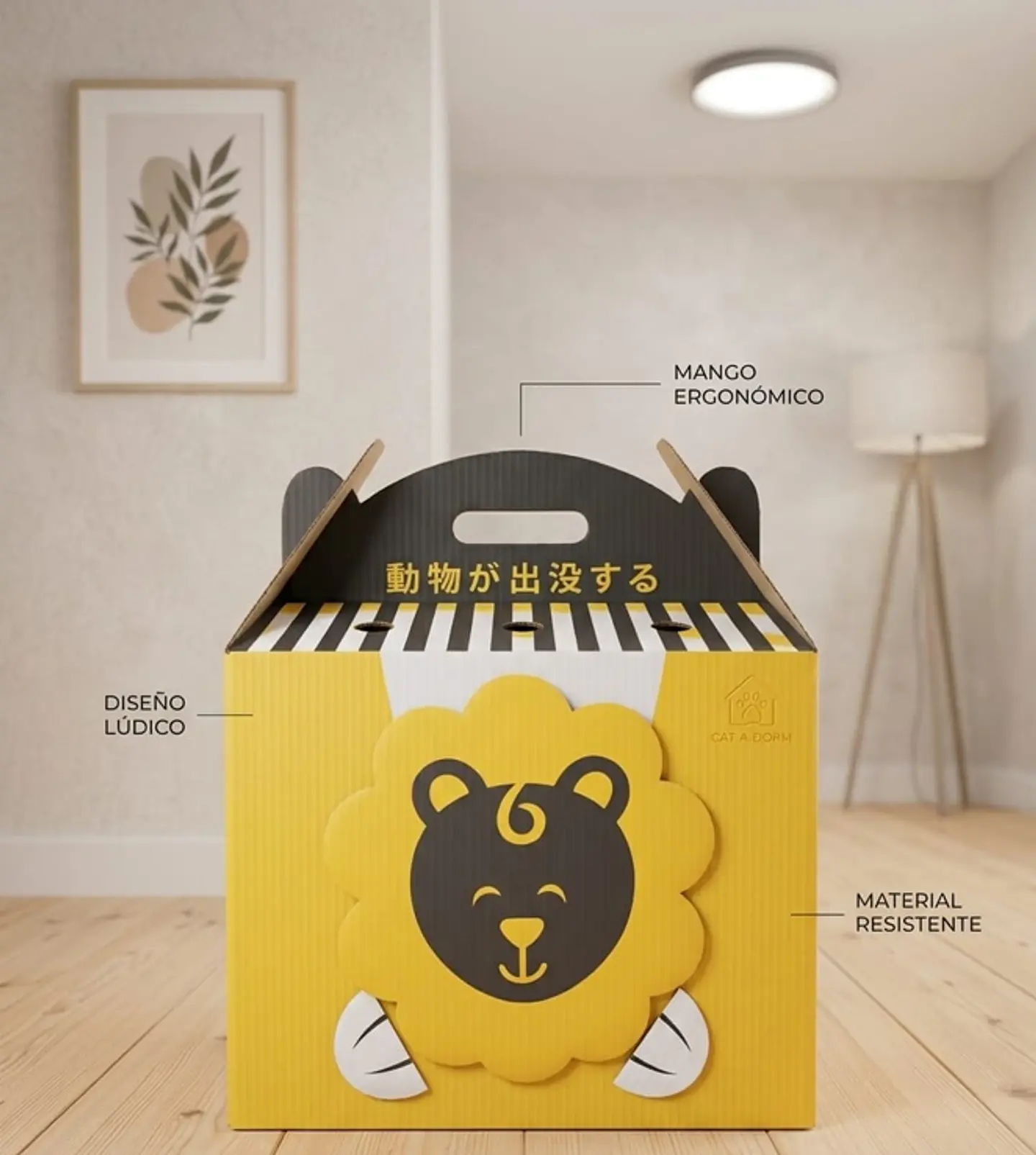 🦁 Casa Refugio para Gatos – Diseño León 3
