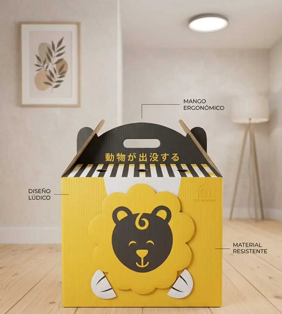 🦁 Casa Refugio para Gatos – Diseño León 3
