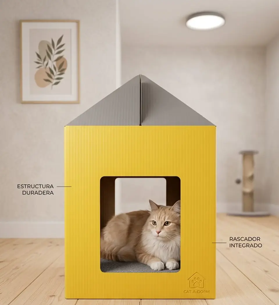 🦁 Casa Refugio para Gatos – Diseño León 1
