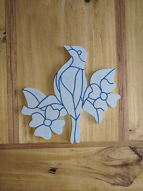 PAJARO EN RAMA FLORES