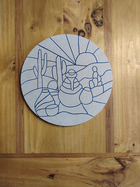 CIRCULO FIGURA MUJER Y CACTUS
