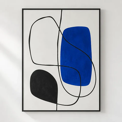 Línea Azul Nº 01 — lámina artística, 50 × 70 cm