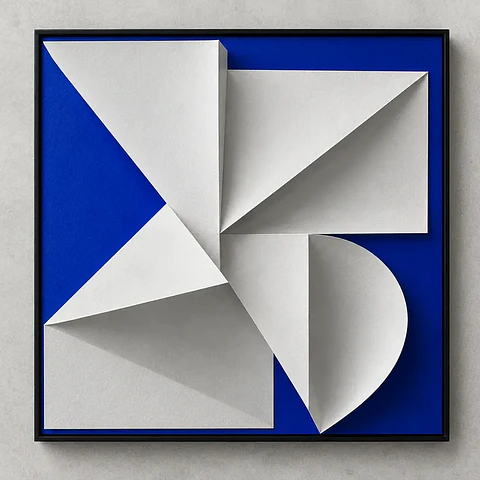 Pliegue Blanco — impresión abstracta, 40 × 40 cm
