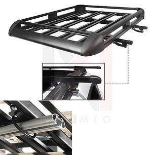 PARRILLA DE ALUMINIO UNIVERSAL C/ BARRA & GANCHO U NEGRO