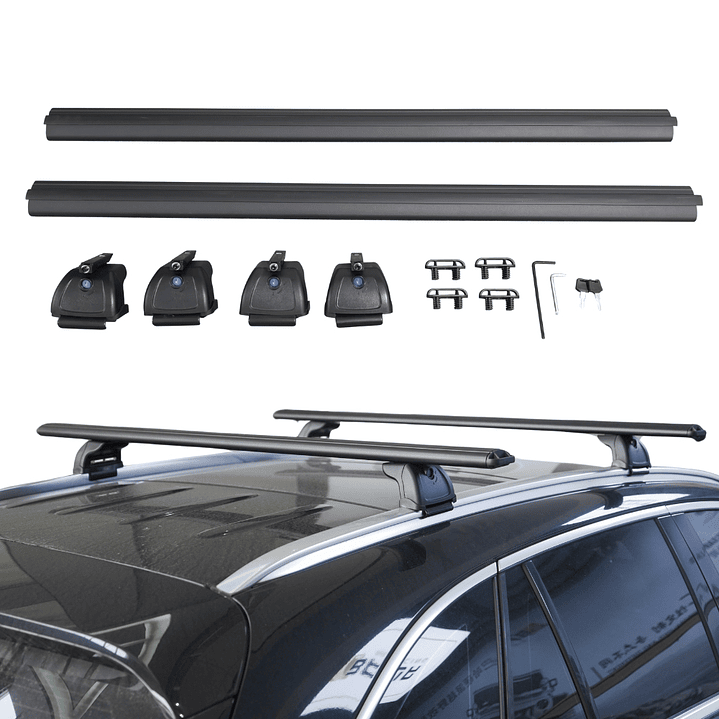 BARRA TRANSVERSAL UNIVERSAL PARA RIEL PEGADO AL TECHO PREMIUM NEGRO 1