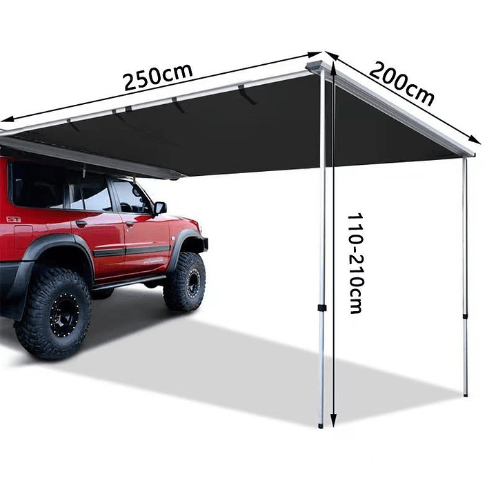 TOLDO LATERAL DE CAMPING IMPERMEABLE NEGRO 5
