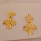 Aretes Largos de Flores en Relieve - Edición Dorada - Miniatura 2