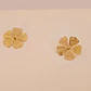 Aretes Topo Diseño Floral Dorado - Miniatura 3