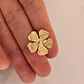 Aretes Topo Diseño Floral Dorado - Miniatura 2