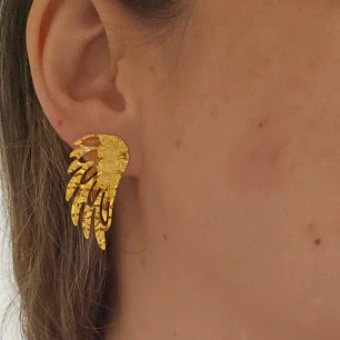 Aretes Hoja Dorada en Cascada