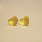 Aretes Corazón Texturizado Dorado - Miniatura 1