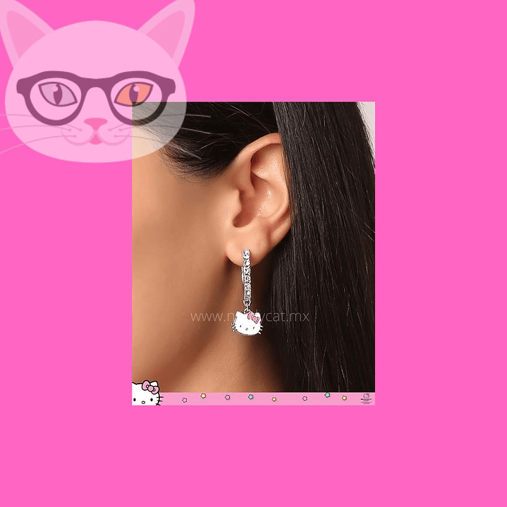 Aretes Hello kitty colgante 3