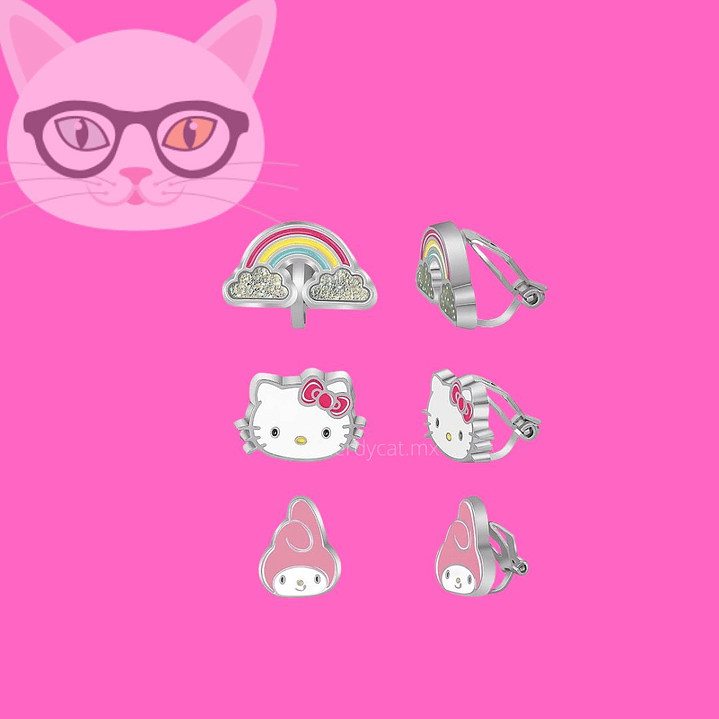 Aretes Rainbow, My Melody y Hello Kitty 1