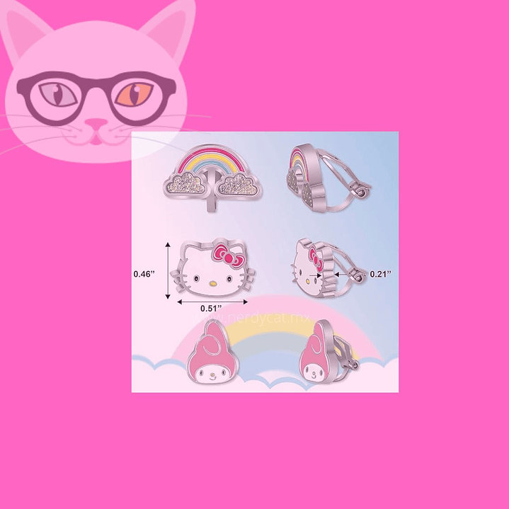 Aretes Rainbow, My Melody y Hello Kitty 2