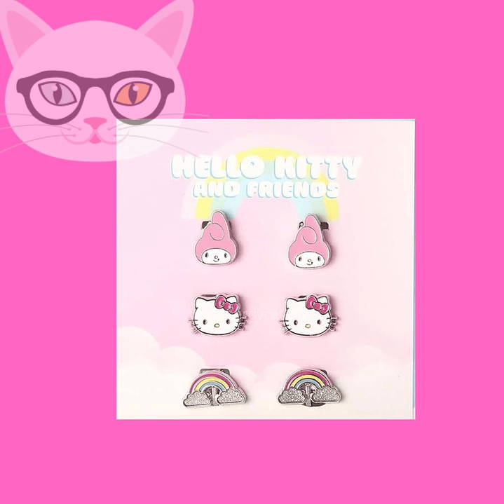 Aretes Rainbow, My Melody y Hello Kitty 4