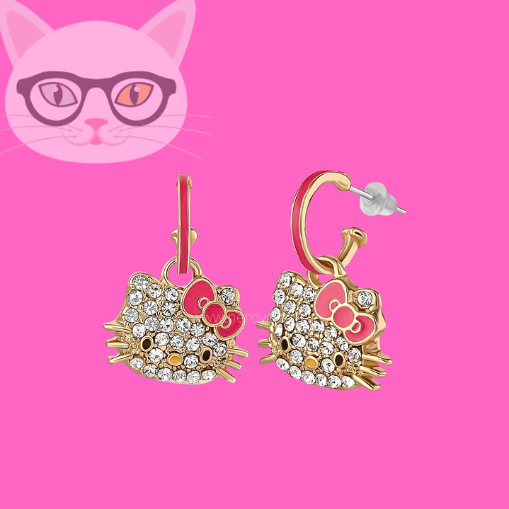 Arete de vidrio Hello Kitty 3