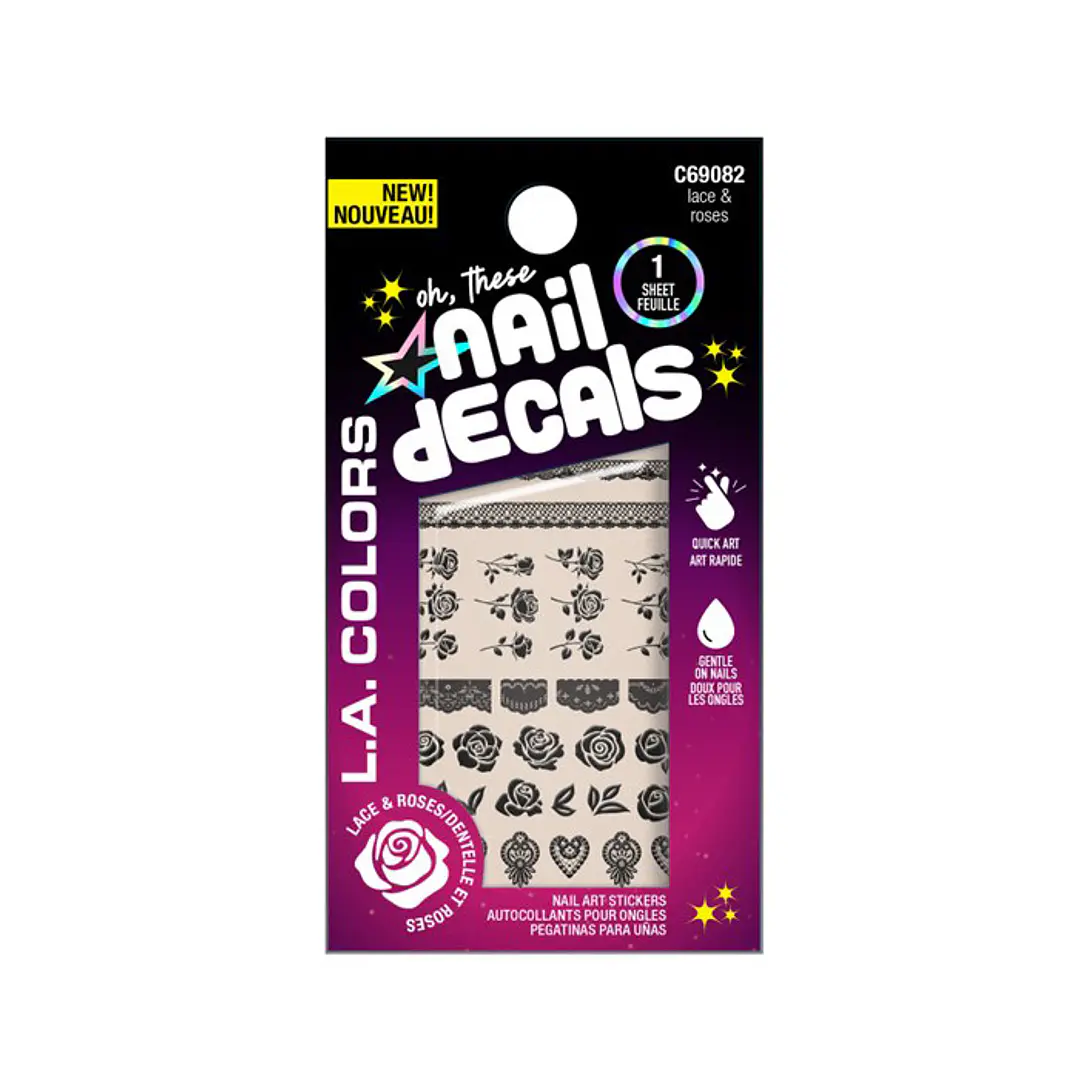 Kit 2 Uñas Postizas Glow L.A. Colors + Stickers Regalo 4