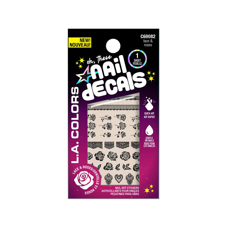 Kit 2 Uñas Postizas Glow L.A. Colors + Stickers Regalo 4