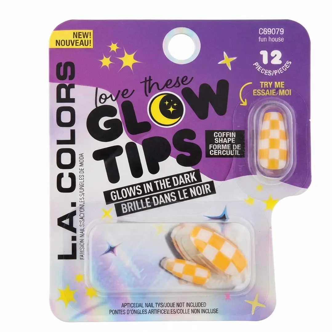 Kit 2 Uñas Postizas Glow L.A. Colors + Stickers Regalo 3