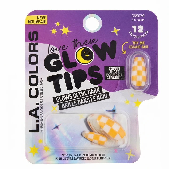 Kit 2 Uñas Postizas Glow L.A. Colors + Stickers Regalo 3