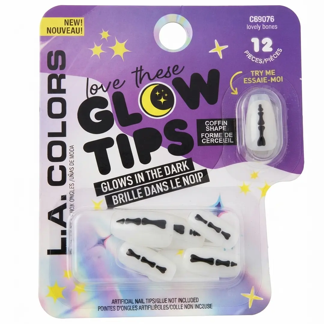 Kit 2 Uñas Postizas Glow L.A. Colors + Stickers Regalo 2