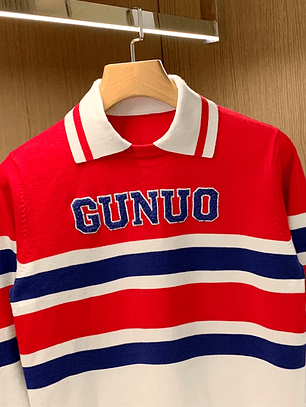 Suéter de punto largo a rayas para hombre