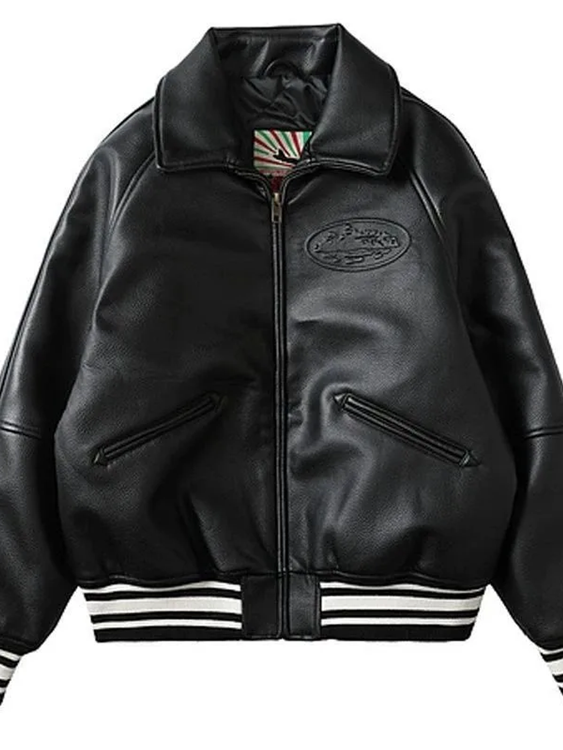 American New Fashion PU Leather Tide Brand Baseball Uniform Y2K Vintage Hip Hop Casual Loose Handsome Coat Men And Women 1