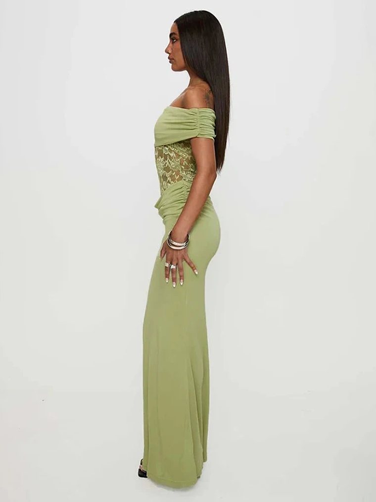 Vestido largo con hombros descubiertos 4