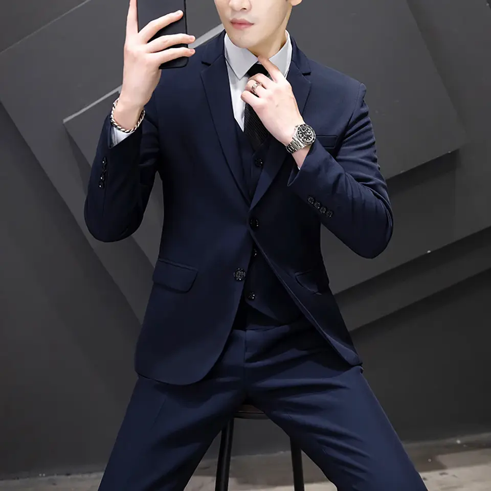 Conjunto de traje de tres piezas para hombre 7