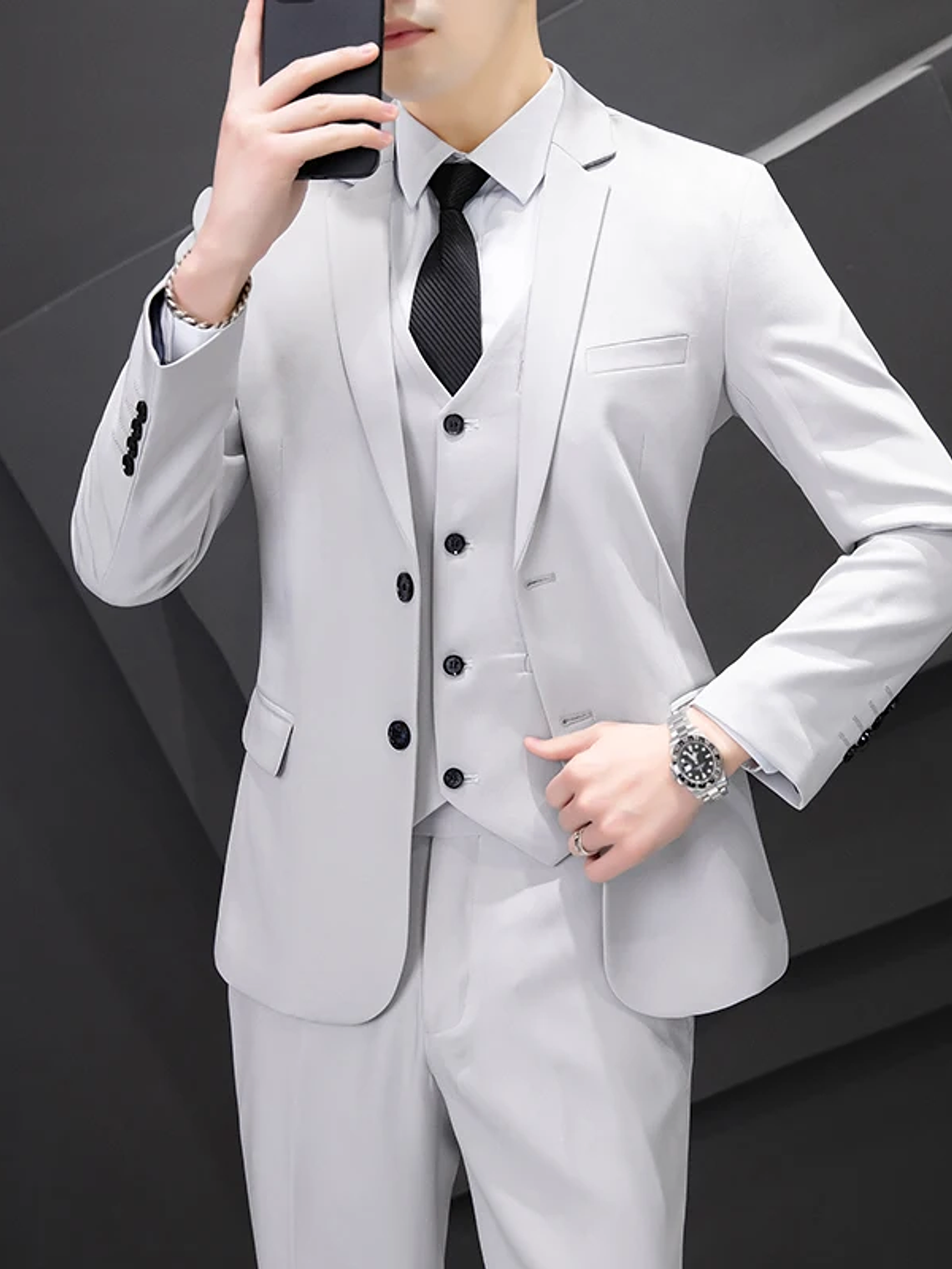 Conjunto de traje de tres piezas para hombre 8