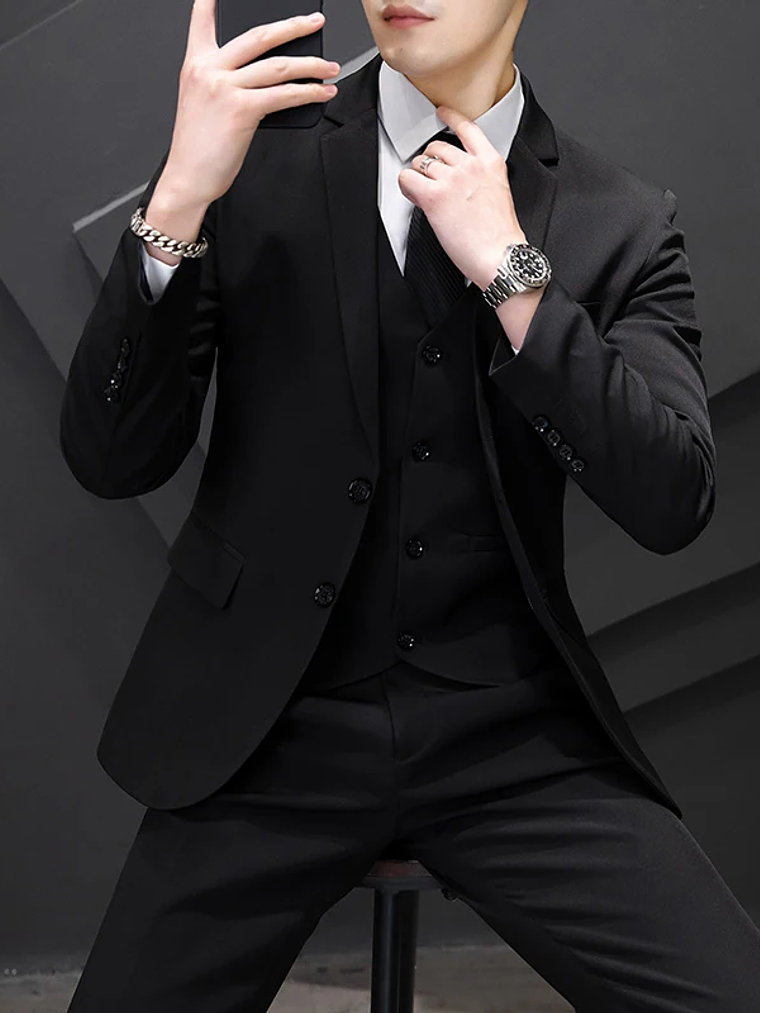 Conjunto de traje de tres piezas para hombre 9