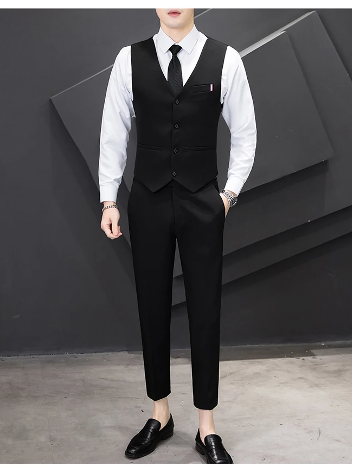 Conjunto de traje de tres piezas para hombre 11