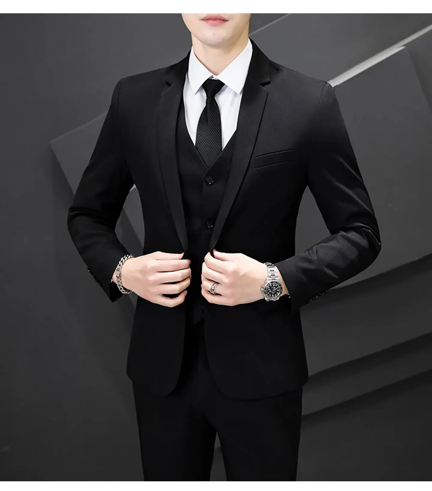 Conjunto de traje de tres piezas para hombre 12