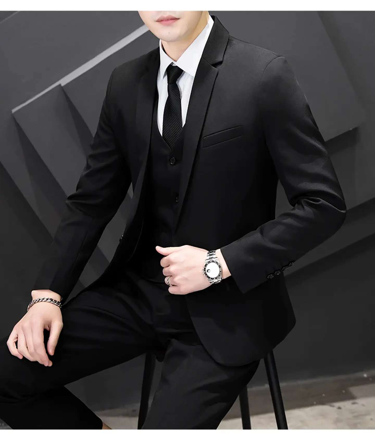 Conjunto de traje de tres piezas para hombre 13