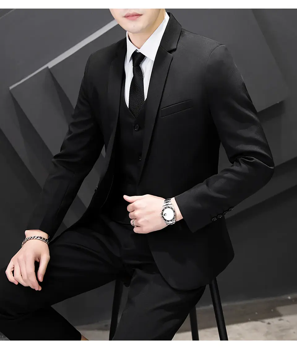 Conjunto de traje de tres piezas para hombre 13