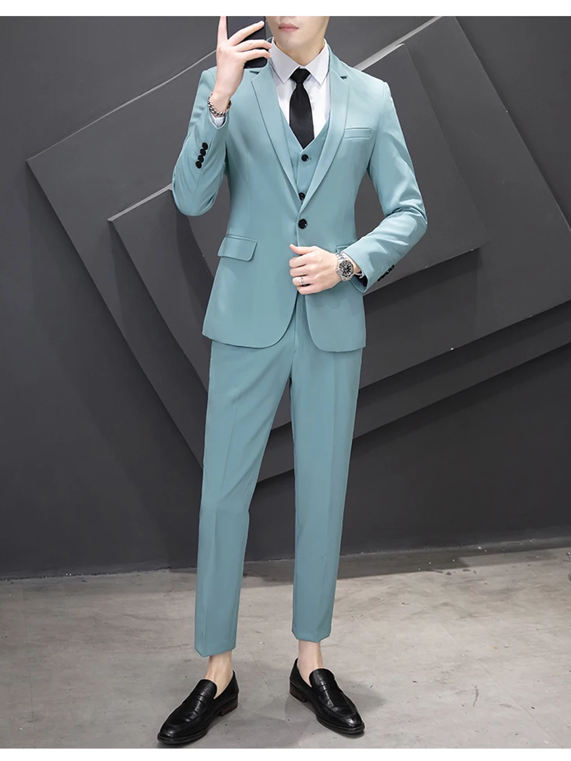 Conjunto de traje de tres piezas para hombre 14