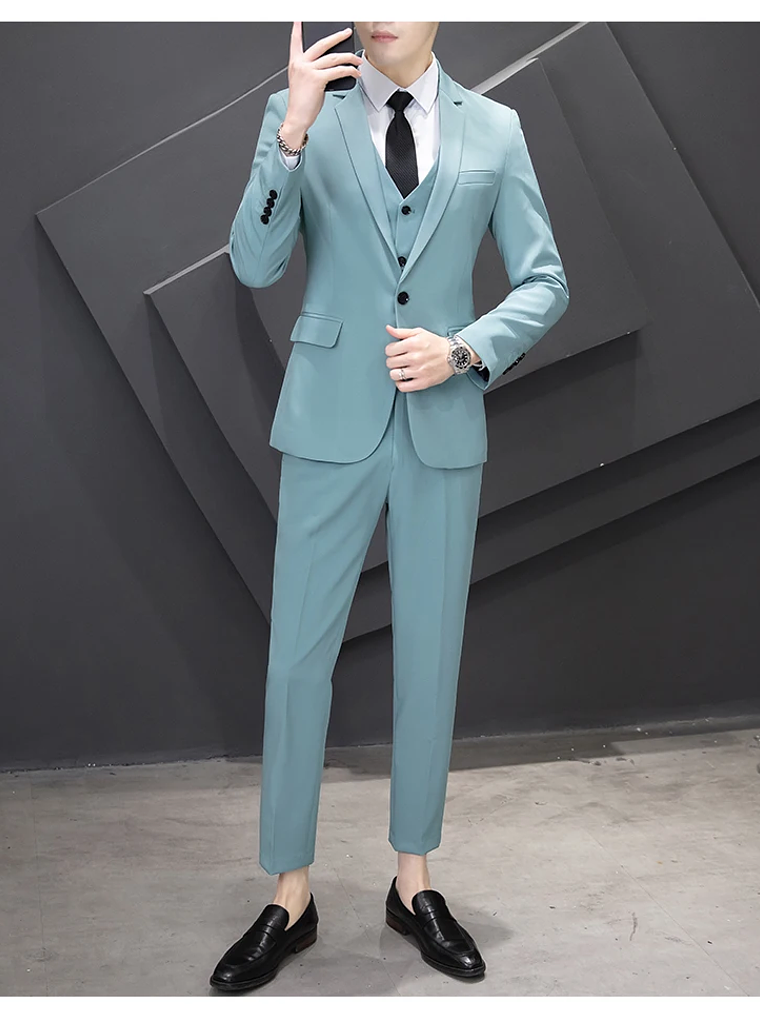 Conjunto de traje de tres piezas para hombre 14