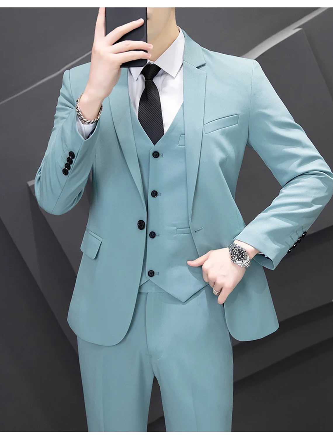 Conjunto de traje de tres piezas para hombre 15