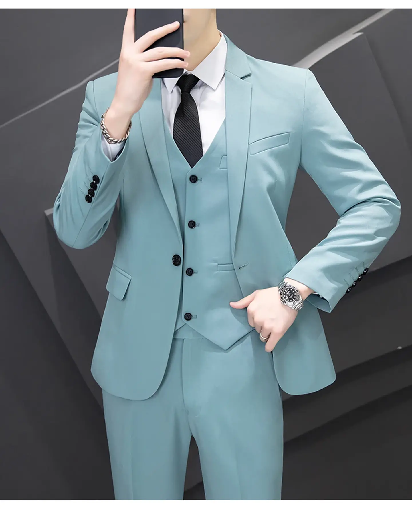 Conjunto de traje de tres piezas para hombre 15