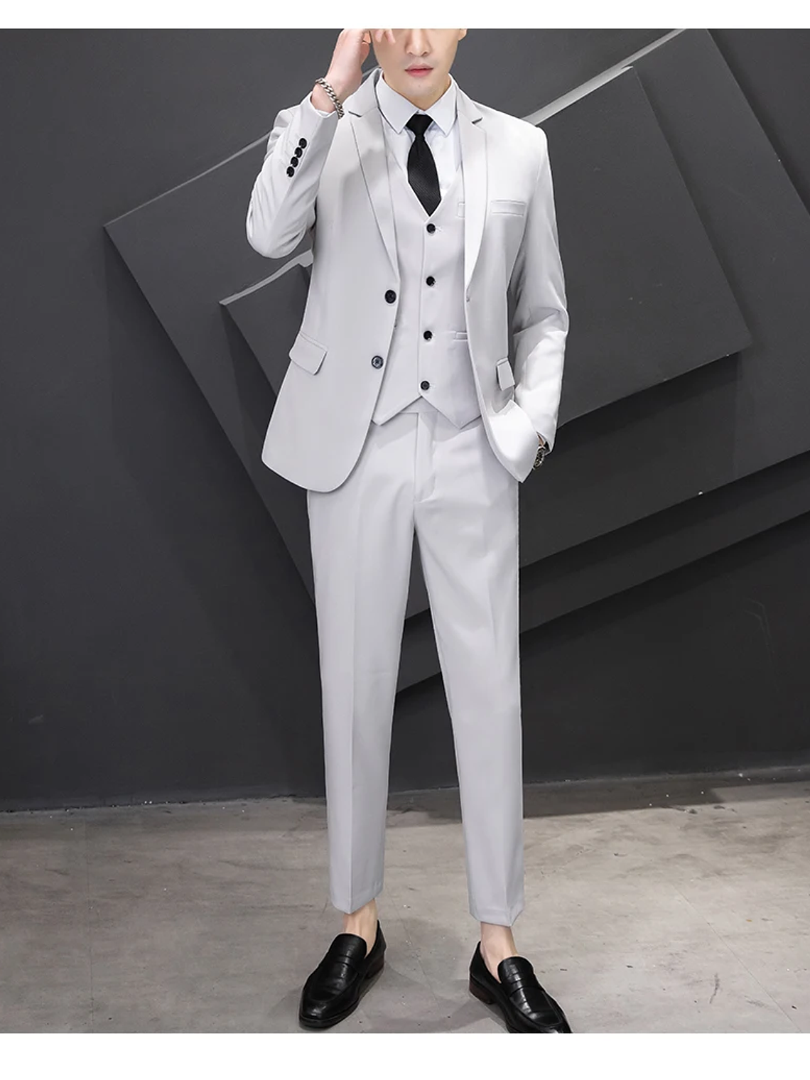 Conjunto de traje de tres piezas para hombre 17