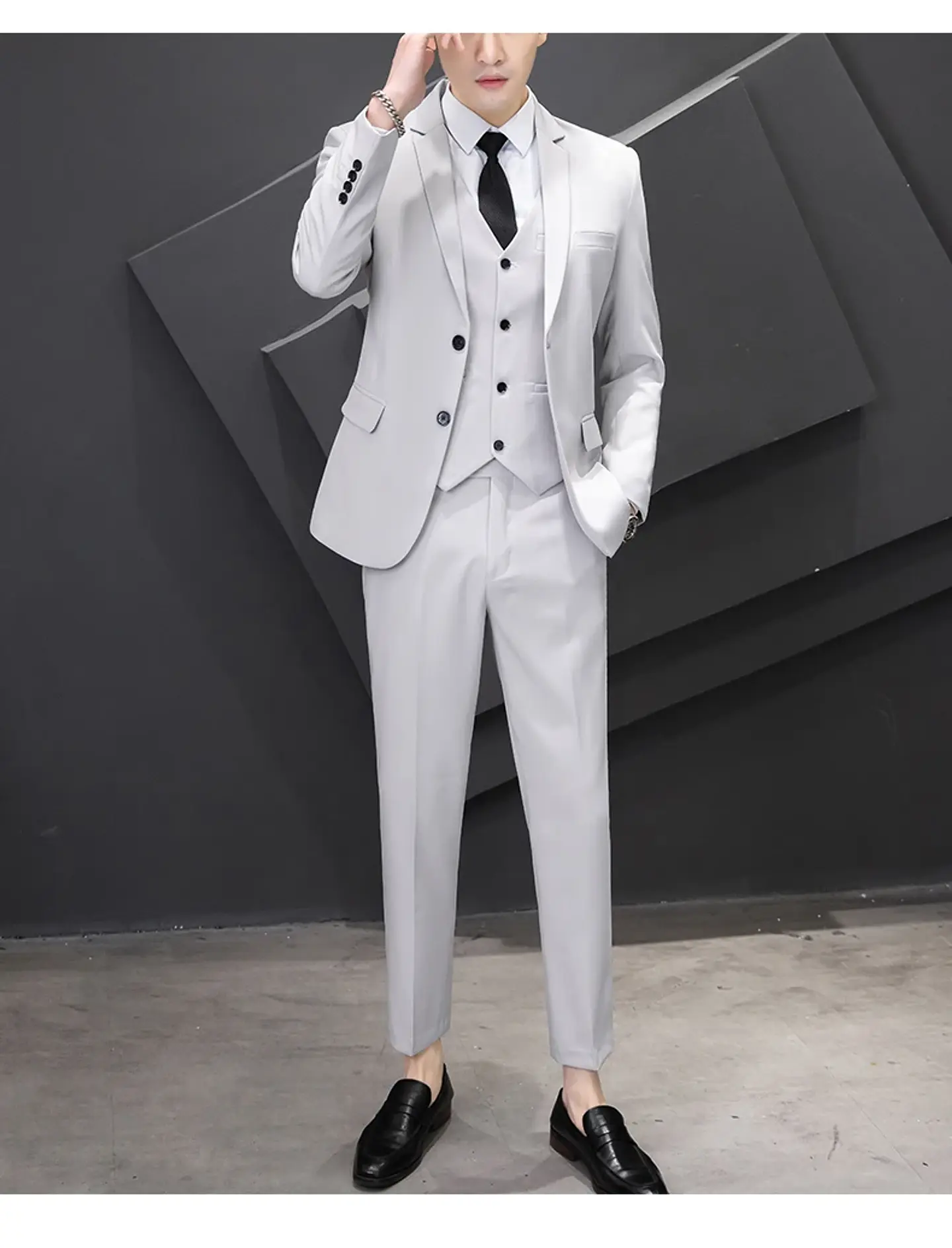 Conjunto de traje de tres piezas para hombre 17