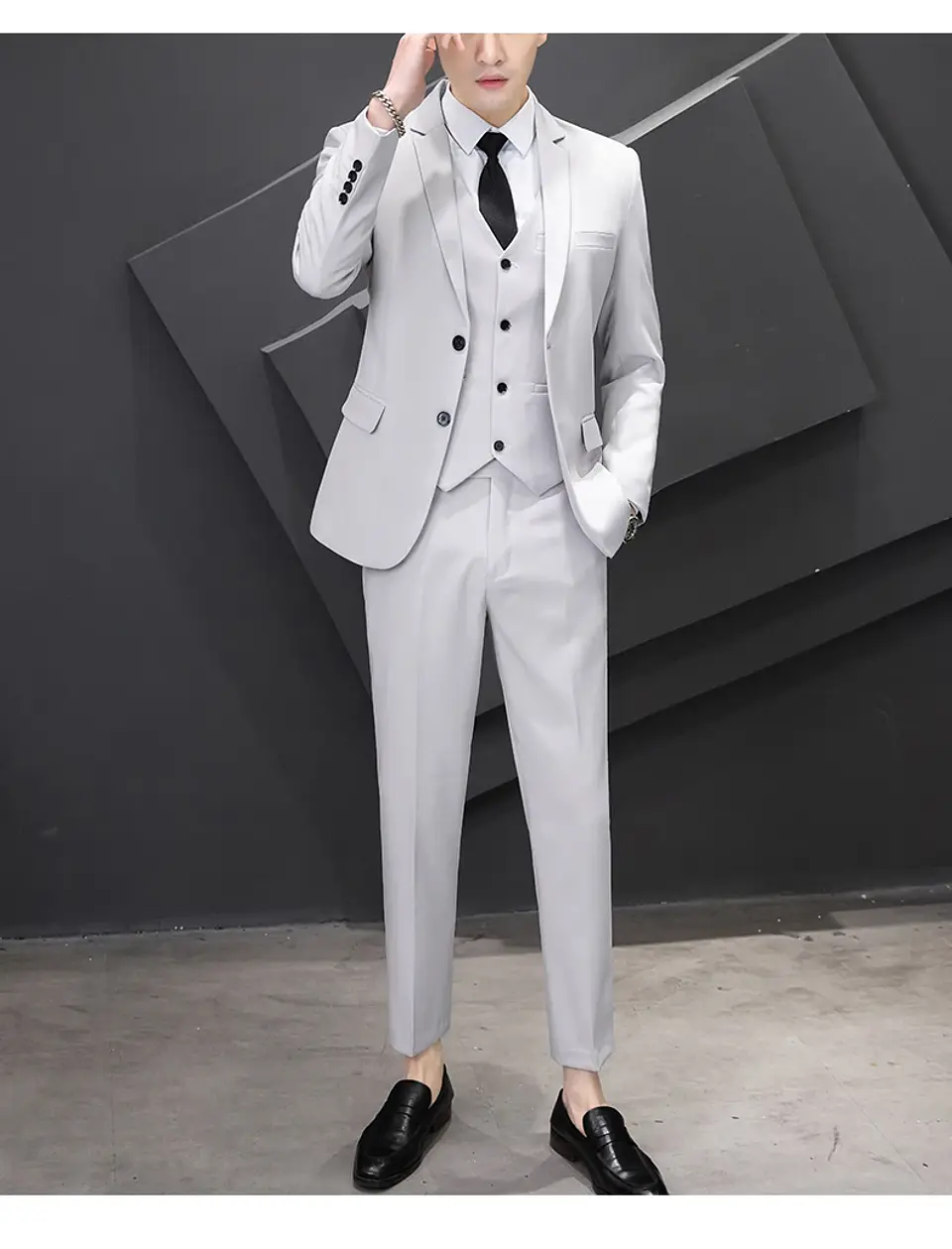 Conjunto de traje de tres piezas para hombre 17