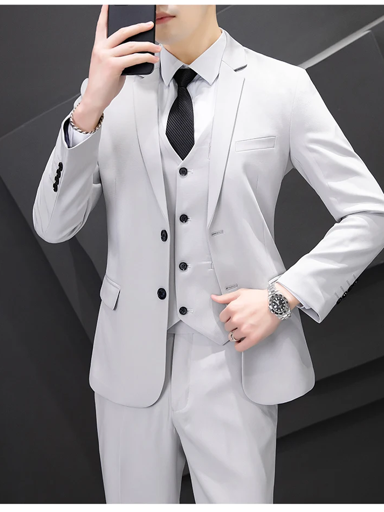 Conjunto de traje de tres piezas para hombre 18