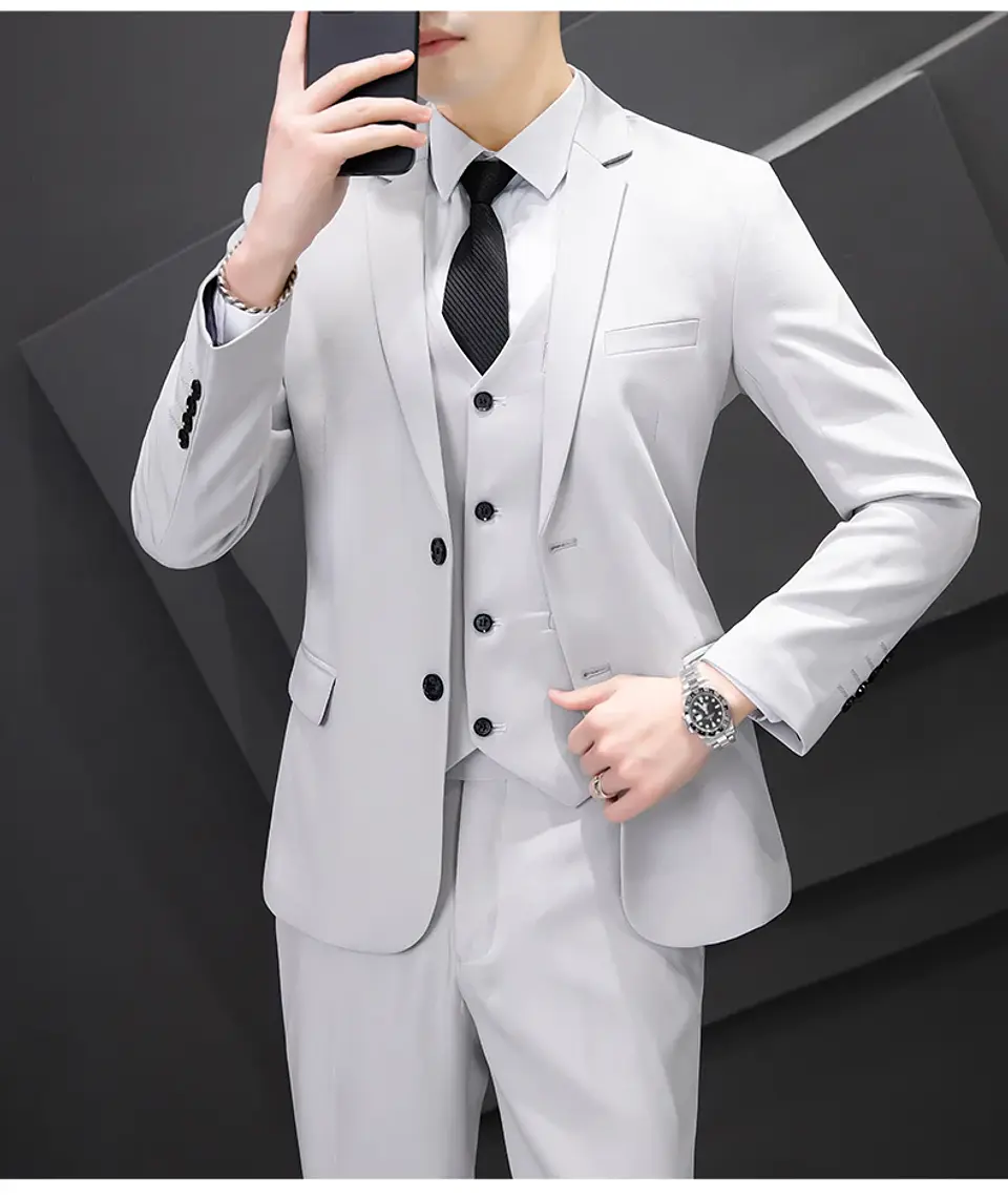 Conjunto de traje de tres piezas para hombre 18