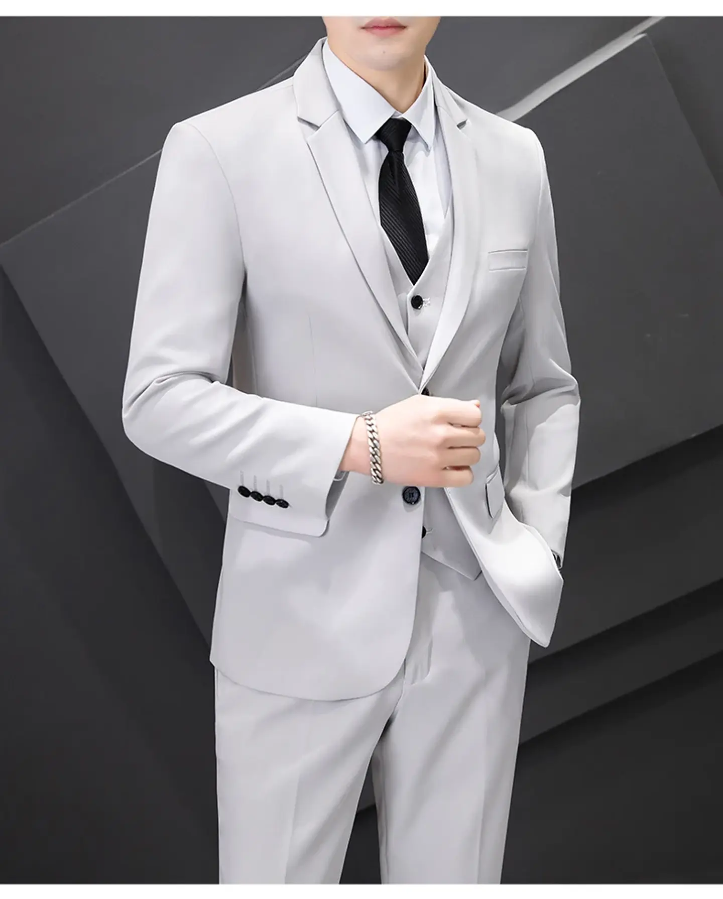 Conjunto de traje de tres piezas para hombre 19