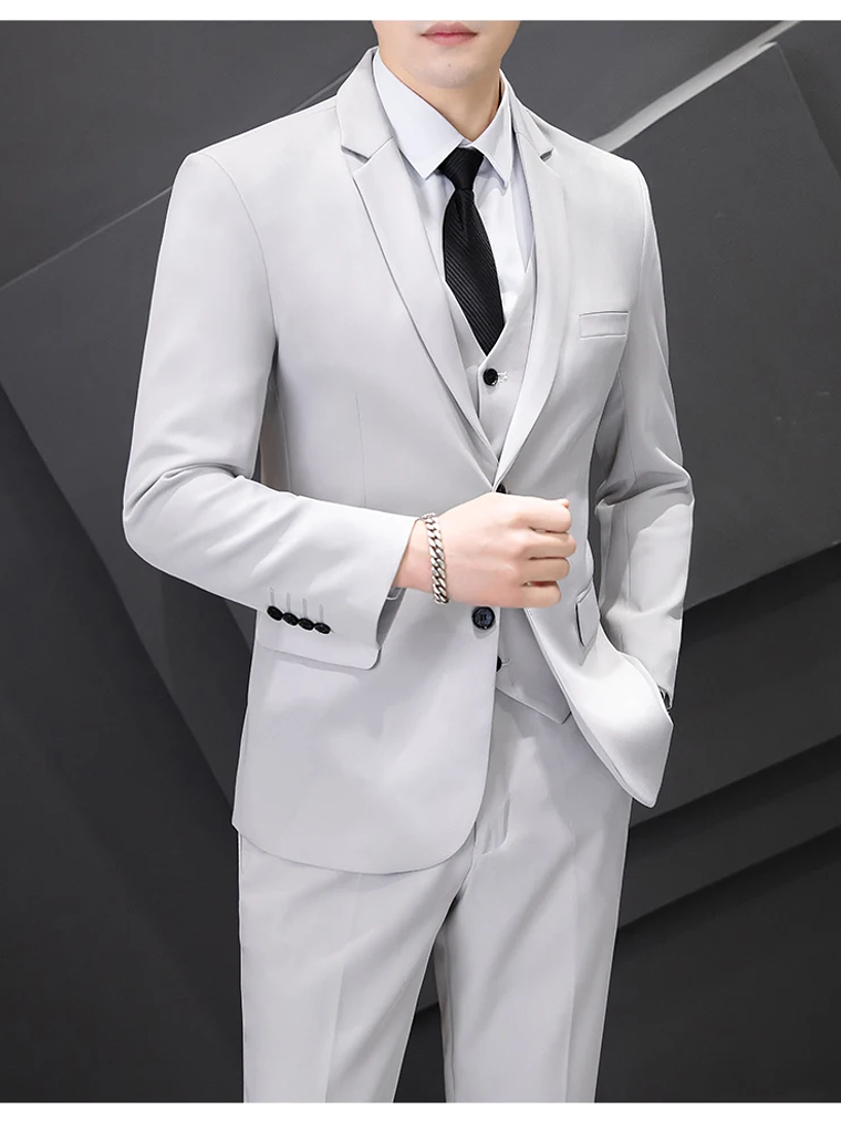 Conjunto de traje de tres piezas para hombre 19