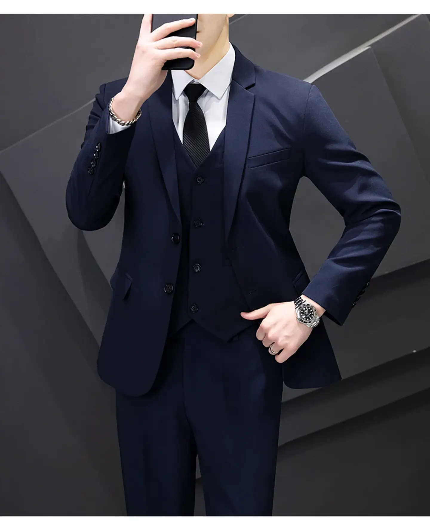 Conjunto de traje de tres piezas para hombre 20