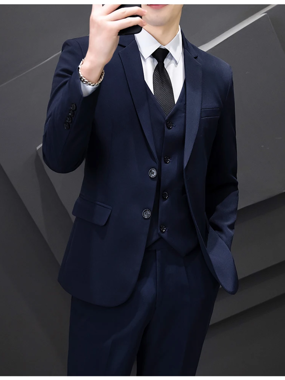 Conjunto de traje de tres piezas para hombre 21