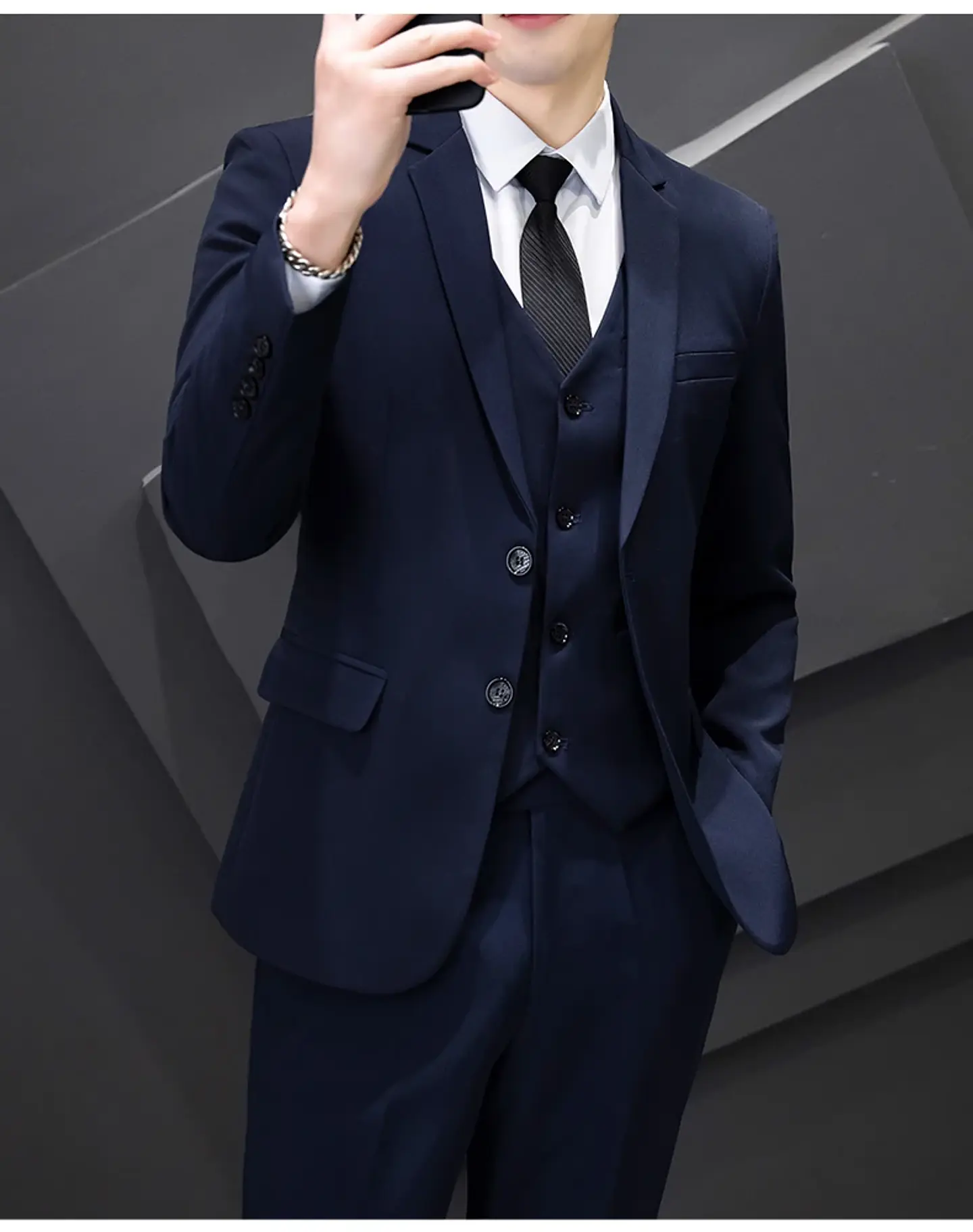 Conjunto de traje de tres piezas para hombre 21