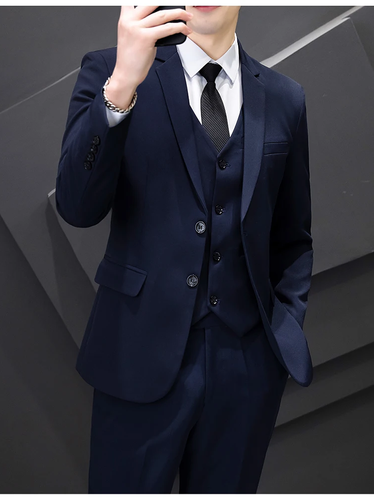 Conjunto de traje de tres piezas para hombre 21